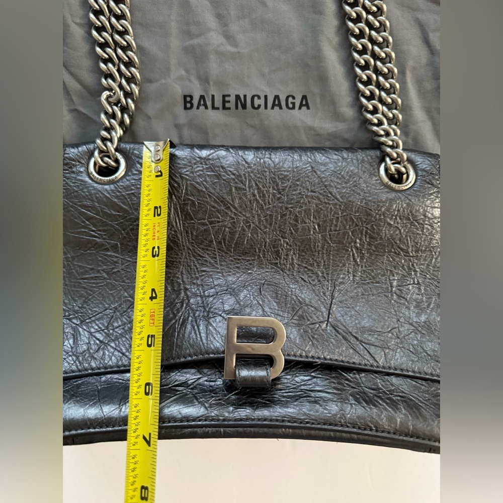 Balenciaga Dark Gray Shoulder Bag WOMEN'S CRUSH CHAIN BAG MEDIUM - Picture 3 of 16